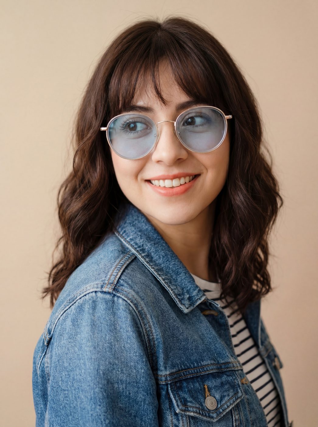 Clienta feliz con sus lentes nuevos de Ópticas Car & Era